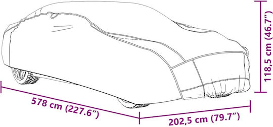 vidaXL Covers 578x202x118cm for Hail Waterproof XXLarge for Sedan Secured with Straps