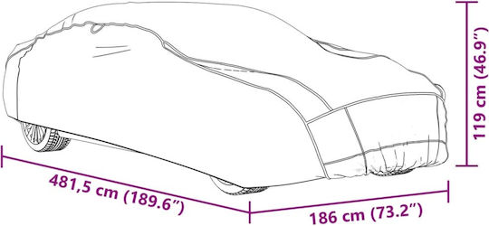vidaXL Abdeckungen 481x186x119cm für Hagel Wasserdicht XLarge für Limousine mit Gurten befestigt