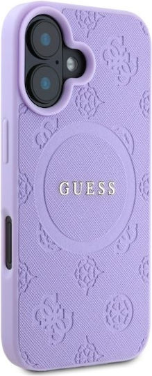 Guess Saffiano Peony Classic Logo Back Cover Plastic Purple (iPhone 16)