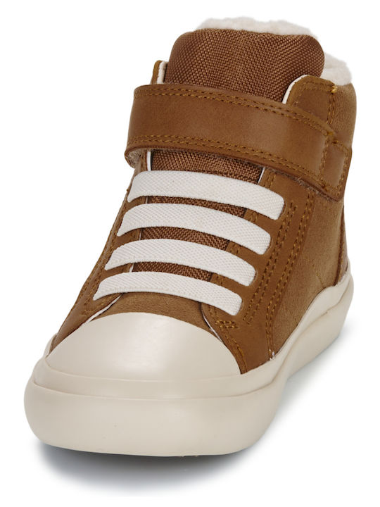 B Gisli Kids Sneakers High Anatomic with Scratch Brown