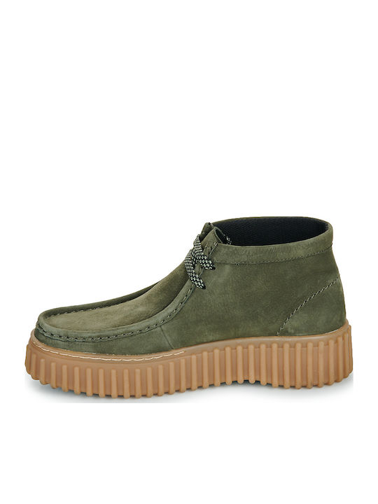 Torhill Moss Leather Women's Ankle Boots Khaki