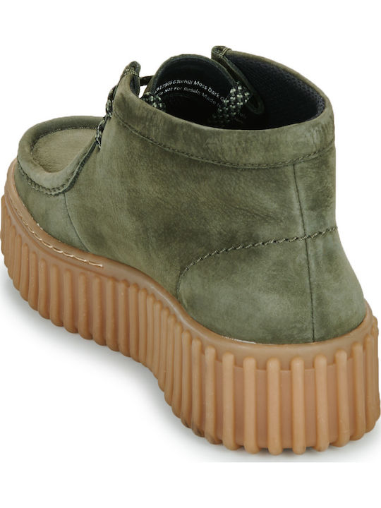 Torhill Moss Leather Women's Ankle Boots Khaki