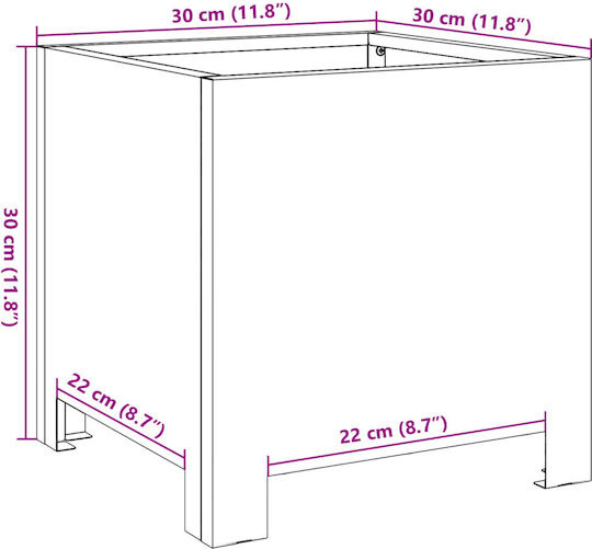vidaXL Set 2 Metallische Blumenkästen Limette 30cm