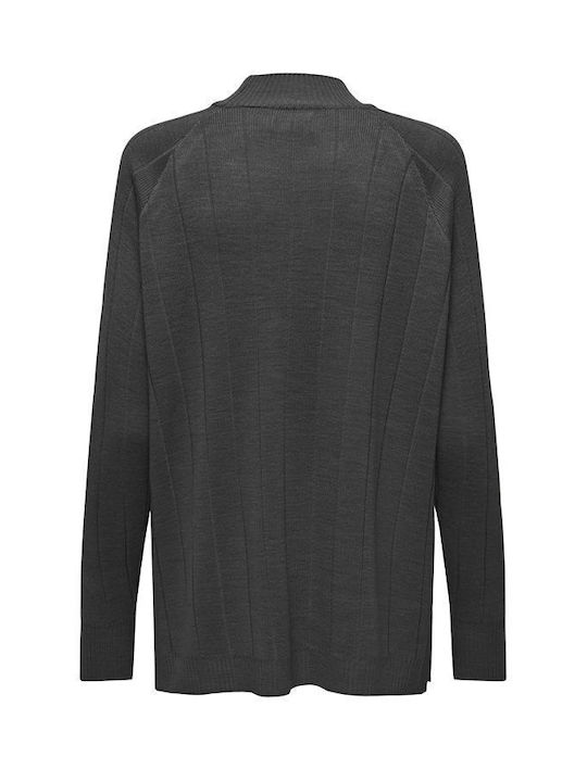 Only Damen Langarm Pullover Rollkragen grey