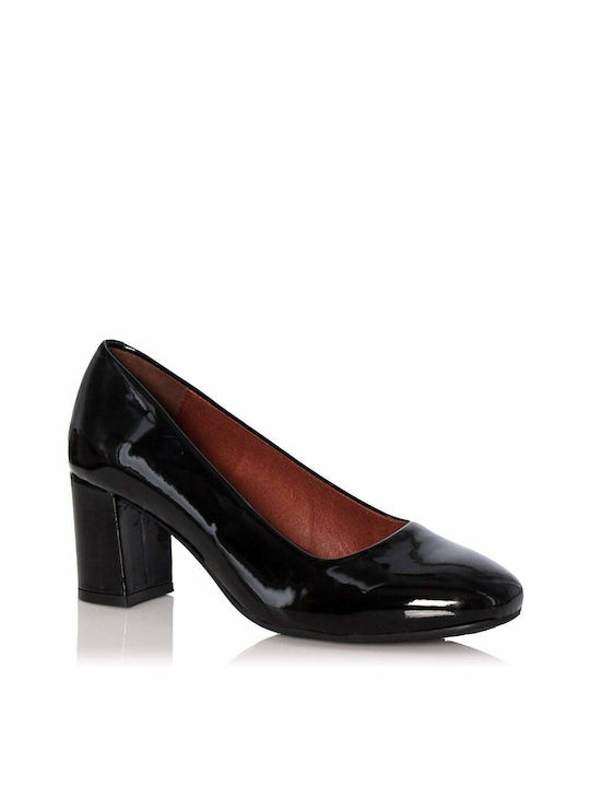 Desiree Shoes Anatomic Patent Leather Black Medium Heels