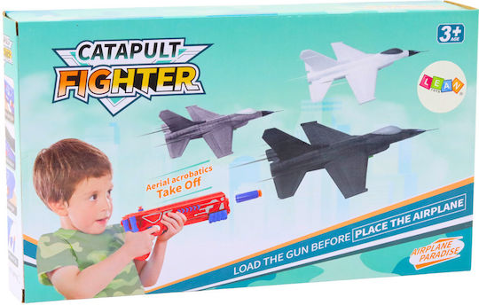 Lean Toys 2in1 Dart Gun Airplane Launcher Kids' Pistol Blue 26cm