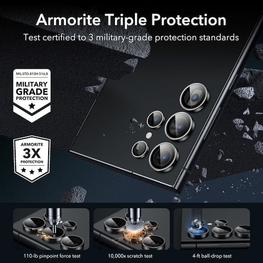 ESR Lens Protector Camera Protection Tempered Glass Black for the Galaxy S24 Ultra