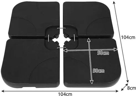 Umbrella Base Water - Sand 60lt Black