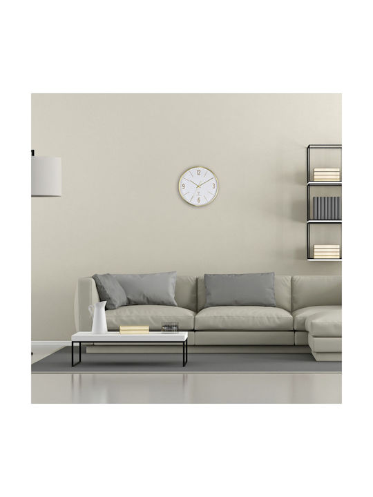 TFA Wall Clock Metallic Gold Ø30cm