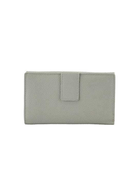 Ginis Large Leather Women's Wallet with RFID Gray