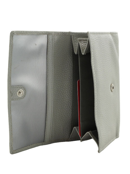 Large Leather Women's Wallet Classic with RFID Gray