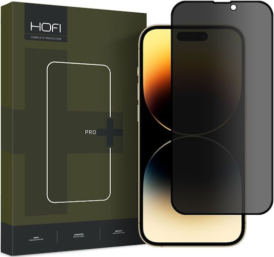 Hofi Anti Spy Privacy Full Face Tempered Glass Μαύρο (iPhone 15 Pro Max)