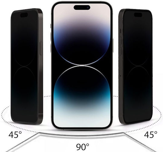 Hofi Anti Spy Privacy Full Face Tempered Glass Μαύρο (iPhone 15 Pro Max)