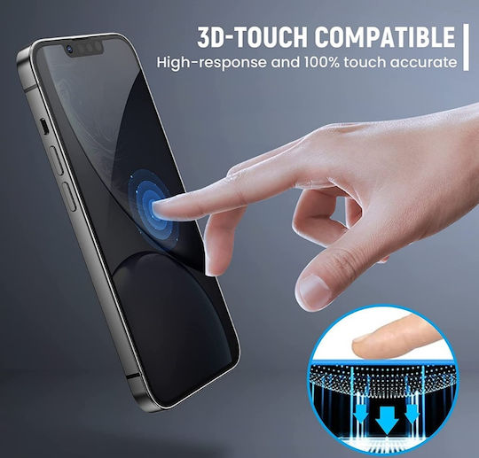 Privacy Full Face Tempered Glass Μαύρο (iPhone 12 mini)