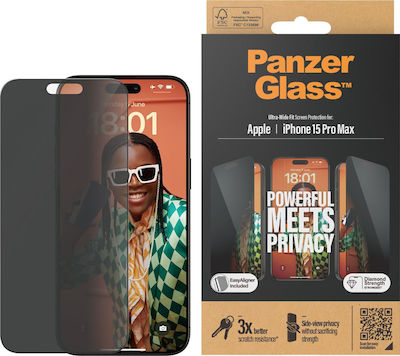 PanzerGlass Ultra-wide Fit Privacy Tempered Glass (iPhone 15 Pro Max)