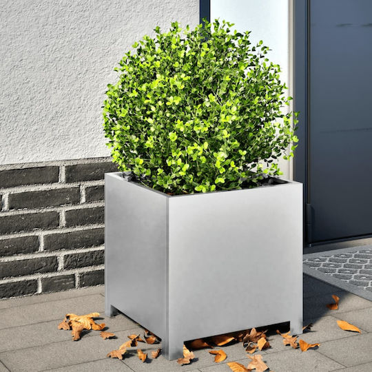 vidaXL Grădină Set 2 Jardiniere Metalice Silver
