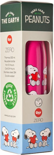 Quy Cup Ανοξείδωτο Μπουκάλι Θερμός Peanuts 500ml Snoopy Love