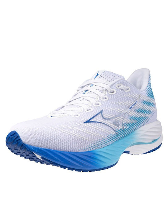 Mizuno Wave Rider Bărbați Pantofi sport pentru Antrenament & Sală de sport White / Mugen Blue / River Blue