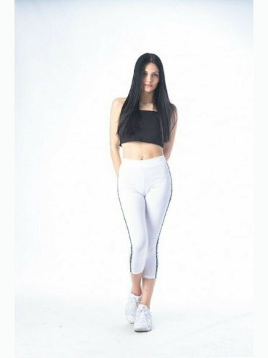 Paco & Co Women's Capri Legging High Waisted White