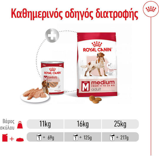Υγρή Τροφή Royal Canin Medium Adult Loaf Πατέ Ενήλικες Σκύλους Μεσαίου Μεγέθους Φυλών 410gr