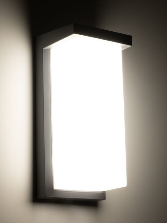 GloboStar Loft Wall-Mounted Outdoor Ceiling Lamp LED IP65 18W with Natural White Light 24.5x11x9.5cm