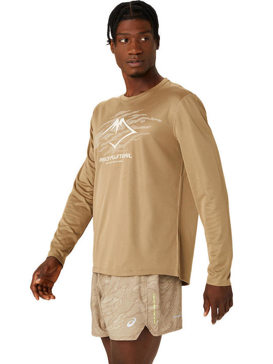 ASICS Fujitrail Men's Long Sleeve Blouse Brown