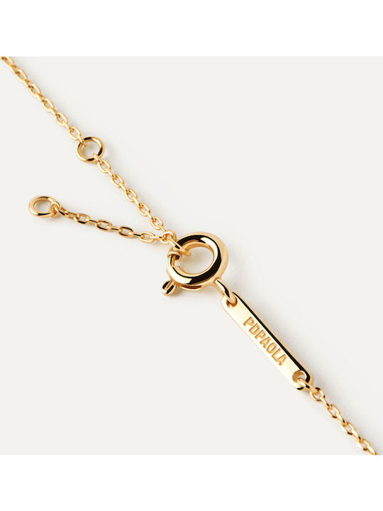 P D Paola Women's Silver Chain Bracelet Gold Plated with Zircon 19cm