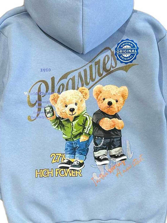 Unisex Teddy Bear Pleasures Light Blue Sweatshirt Jig-nj344-lbl