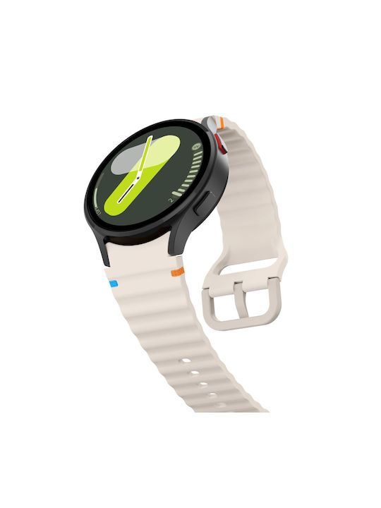 Tech-Protect Curea Silicon Alb (Galaxy Watch 4 / 5 / 5 Pro / 6 / 7 / FE)