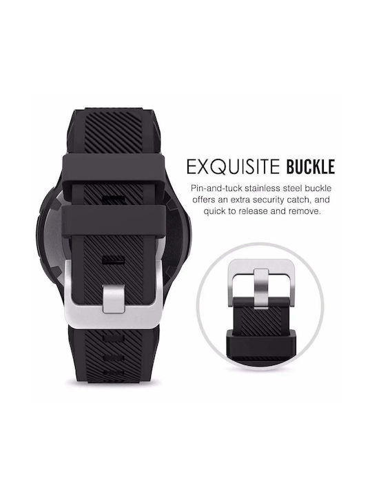 Strap Silicone Black (Galaxy Watch (46mm) / Gear S3Apple Watch 38/40/41/42mmAmazfit PaceRealme Watch 2)