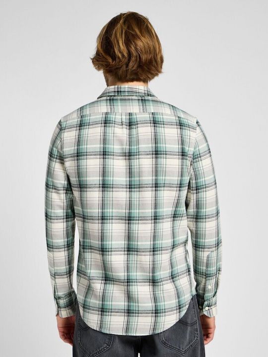 Lee Men's Shirt Long Sleeve Cotton Checked Plaid