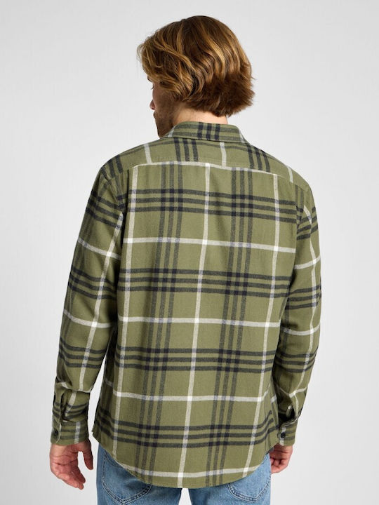 Lee Men's Shirt Long Sleeve Cotton Checked Plaid