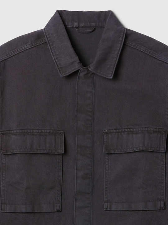 GAP Ανδρικό Πουκάμισο Overshirt Μακρυμάνικo Τζιν Blue Black