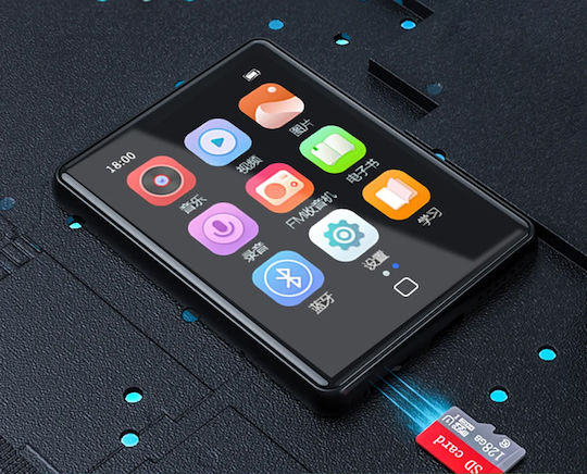 Ruizu MP3 плейър (16GB) с TFT Сензорен Екран 2.8" Черен M20-16GB