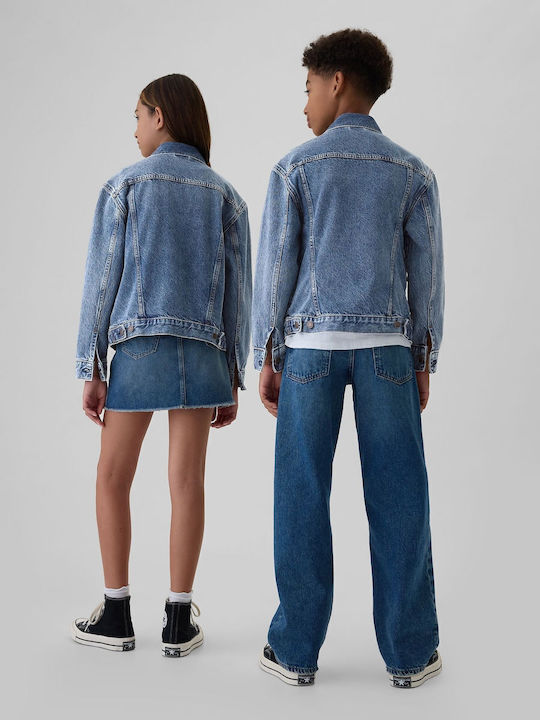 Kids' Denim Jacket Short Medium Wash Icon
