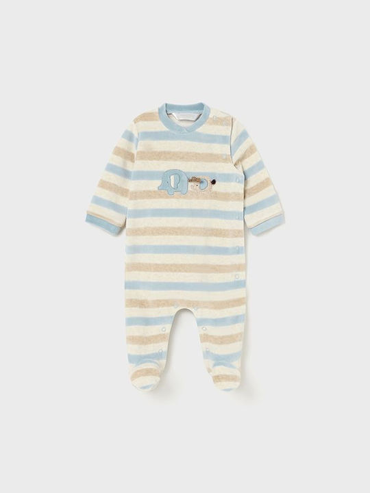 Mayoral Set Baby Strampler Samt Blue 2Stück