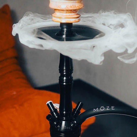 Moze Varity Lounge Black Hookah Frosted Bowl Black Steel 52cm