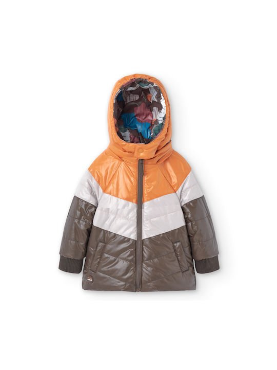 Kids' Casual Jacket Double Sided with Hood Brown