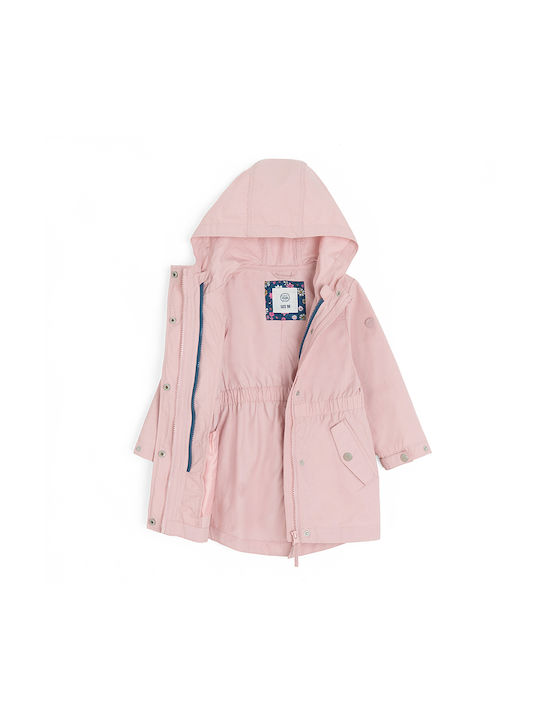 Kids Casual Short Jacket with Lining and Hood Pink