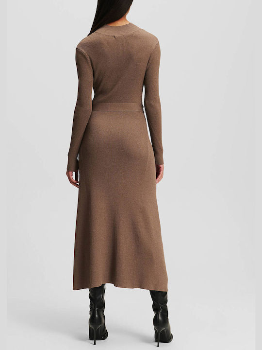 Karl Lagerfeld Midi Kleid Beige