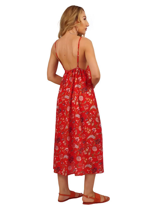 Sommer Midi Kleid Red