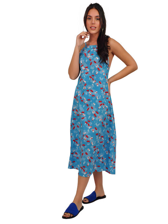 Sommer Midi Kleid Light Blue