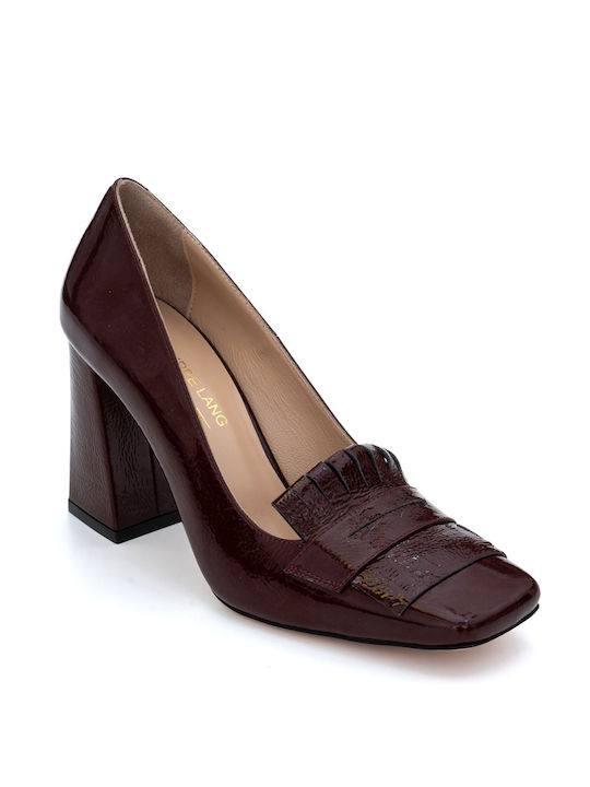 Philippe Lang Patent Leather Burgundy High Heels