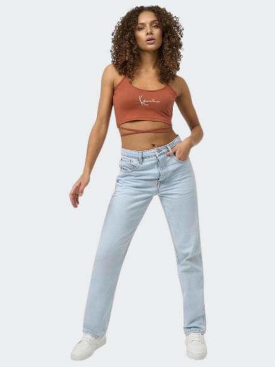 Signature Women's Crop Top Cotton with Straps Ceramides