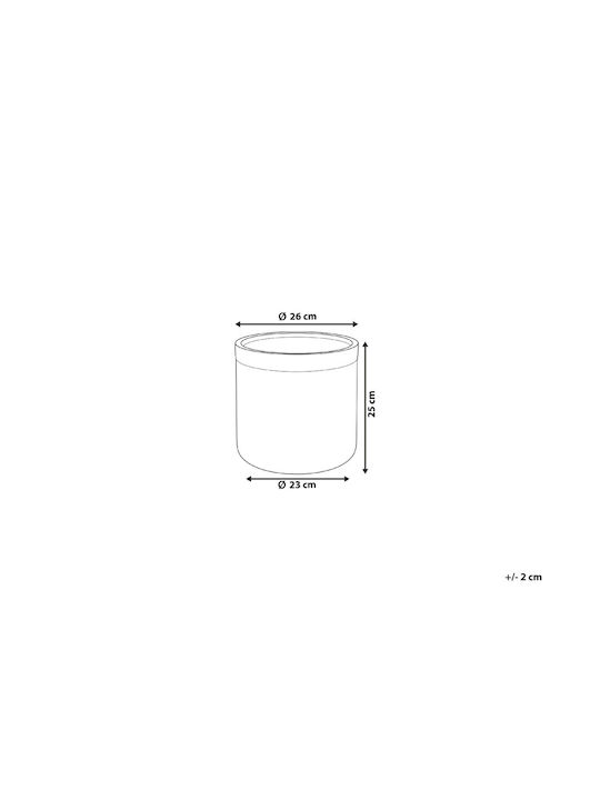 Beliani Γλάστρα Πλαστική Gray 26x26x25εκ.