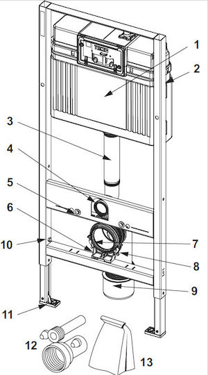 Tecebase Toilet Unit Cistern Base Installation Height 1120 mm 9400401 Tece