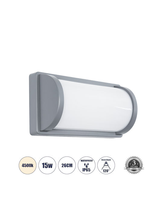 GloboStar Celestial Wall-Mounted Outdoor Ceiling Light LED IP65 15W with Natural White Light