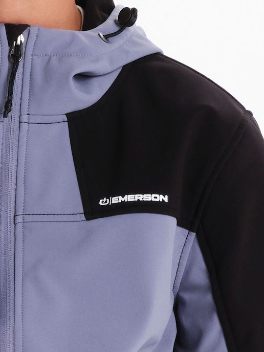 Women's Short Lifestyle Jacket for Winter with Hood Dusty Violet/black