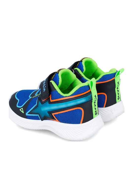 Παιδικά Sneakers με Σκρατς & Φωτάκια Μπλε