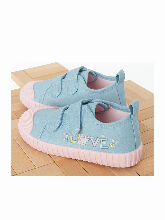 Peppa Pig Παιδικά Sneakers με Σκρατς Μπλε